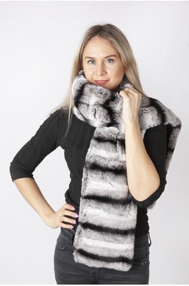 Rex chinchilla fur scarf